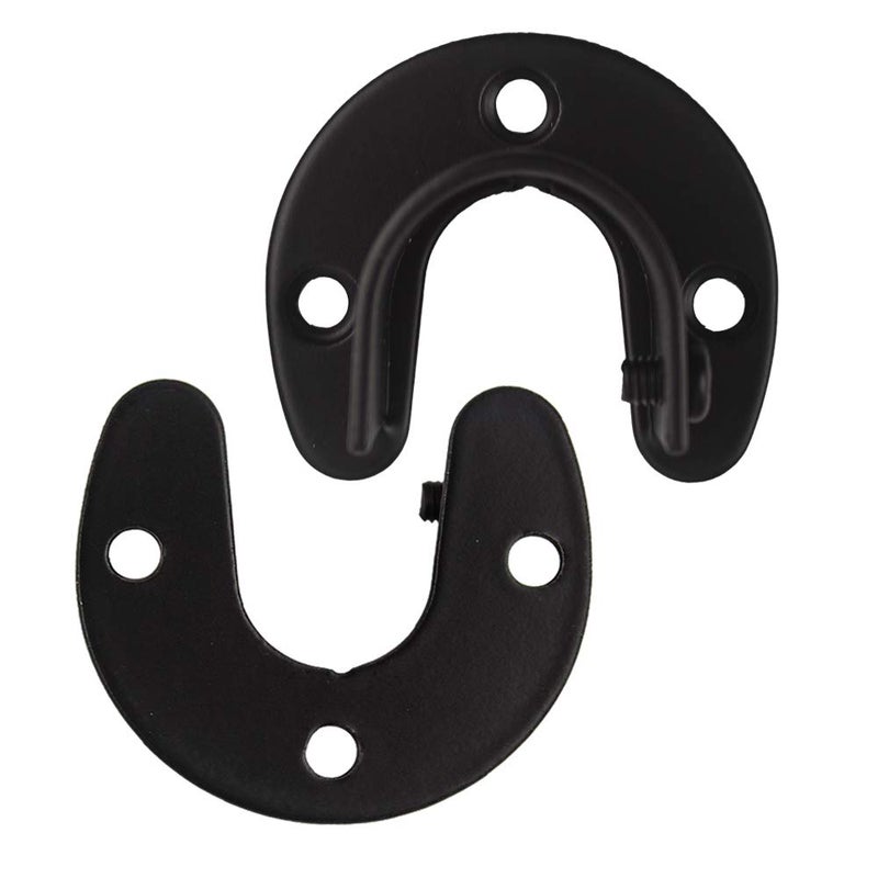 ZipSeven Zip Seven 1-5/16 Shower Closet Rod Holder Set U Shaped Hanging Rod Flange Socket Heavy Duty Curtain Pole Bracket Supports Stainless Steel Matte Black 4 Pack (Black, Big) - Image 4